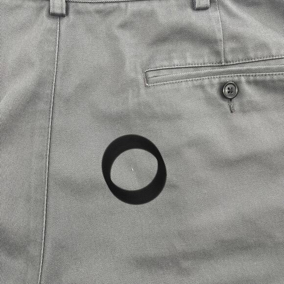 L.L. Bean Comfort Waist Gray Chino Plain Basic Short Work Cotton Dress Pants 42 - Picture 3 of 8